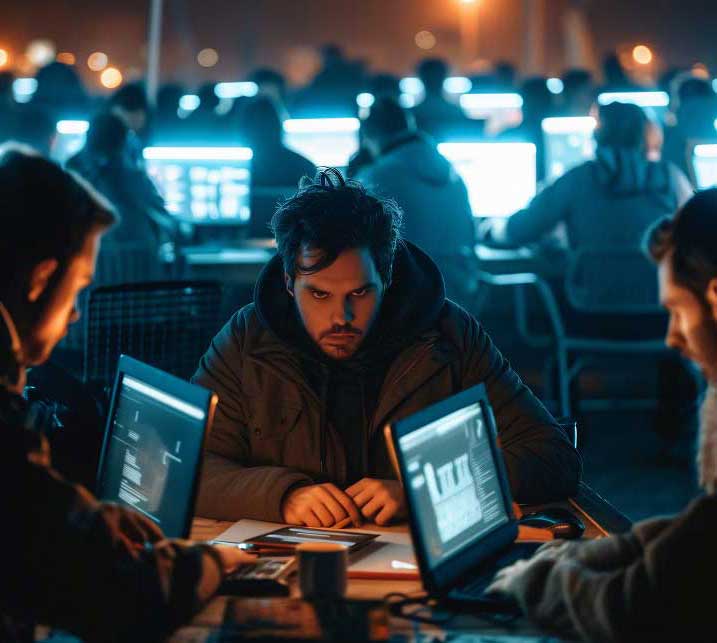 Técnico de Axolen trabajando en la monitorización y el mantenimiento de sistemas informáticos